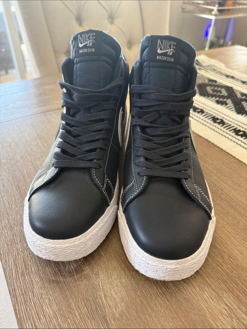 Nike SB Mason Silva Navy Blue High-Top Skate Sneakers with White Sole